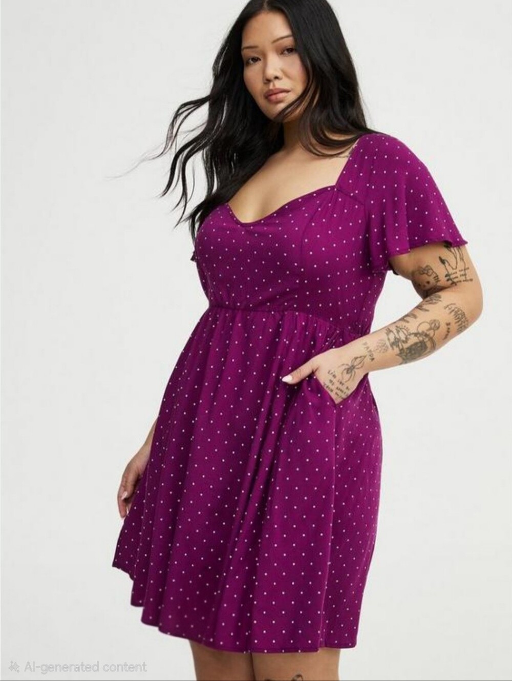 NWT! Sweatheart Flutter Sleeve Mini Dress Torrid Size 00